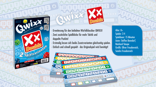 Qwixx – Double Zusatzblöcke ab 8 Jahren NSV - Nürnberger Spielkarten Verlag