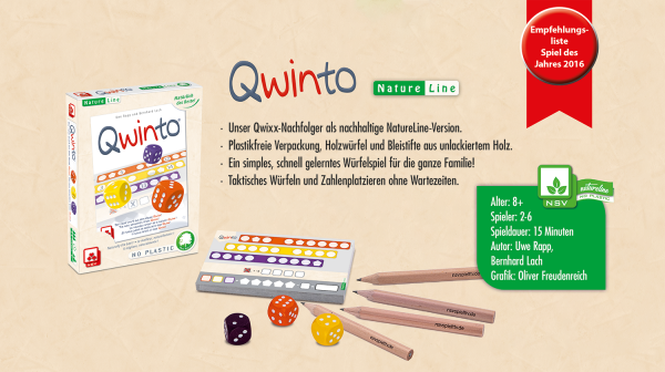 Qwinto – Natureline Partyspiele NSV - Nürnberger Spielkarten Verlag