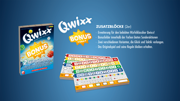 Qwixx – Bonus Zusatzblöcke ab 8 Jahren NSV - Nürnberger Spielkarten Verlag