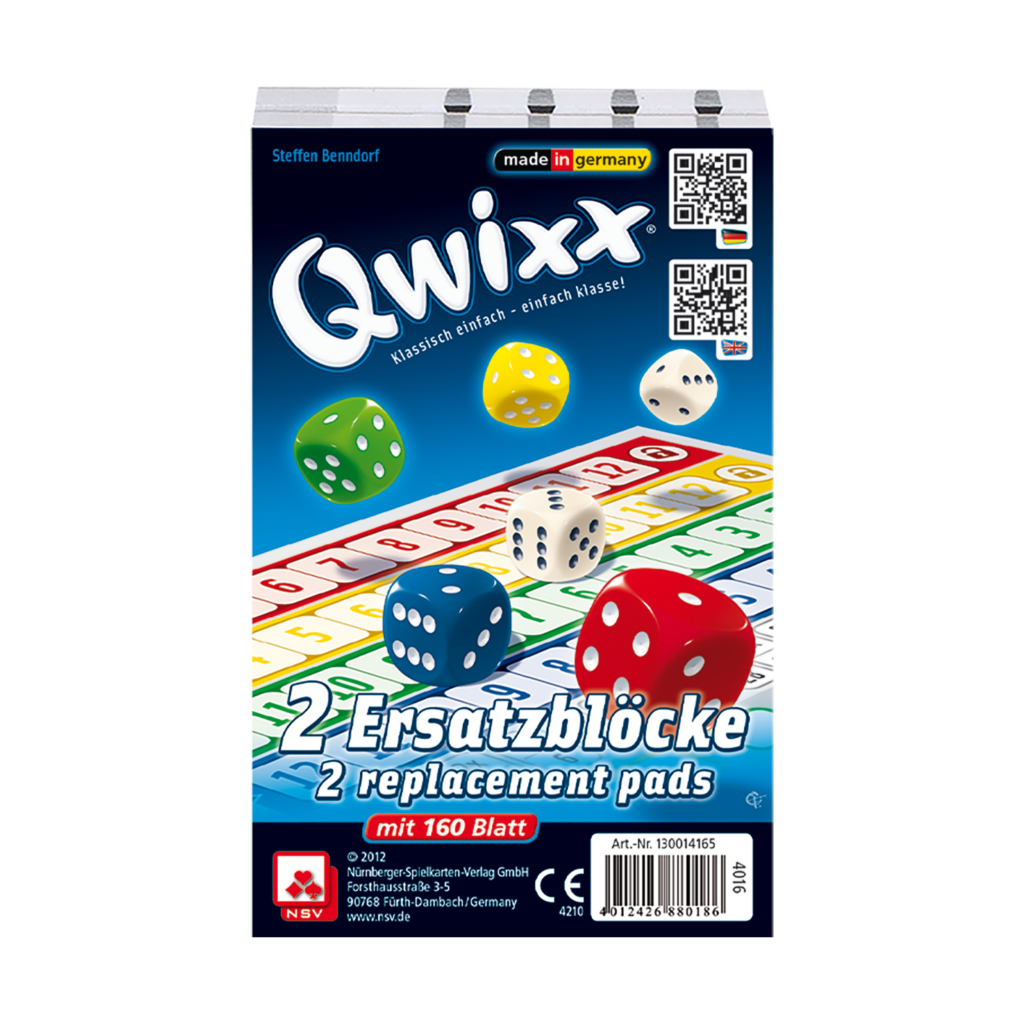 Qwixx – Original Ersatzblöcke Familienspiel NSV - Nürnberger Spielkarten Verlag