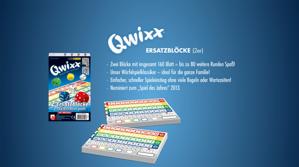 Qwixx – Original Ersatzblöcke ab 8 Jahren NSV - Nürnberger Spielkarten Verlag