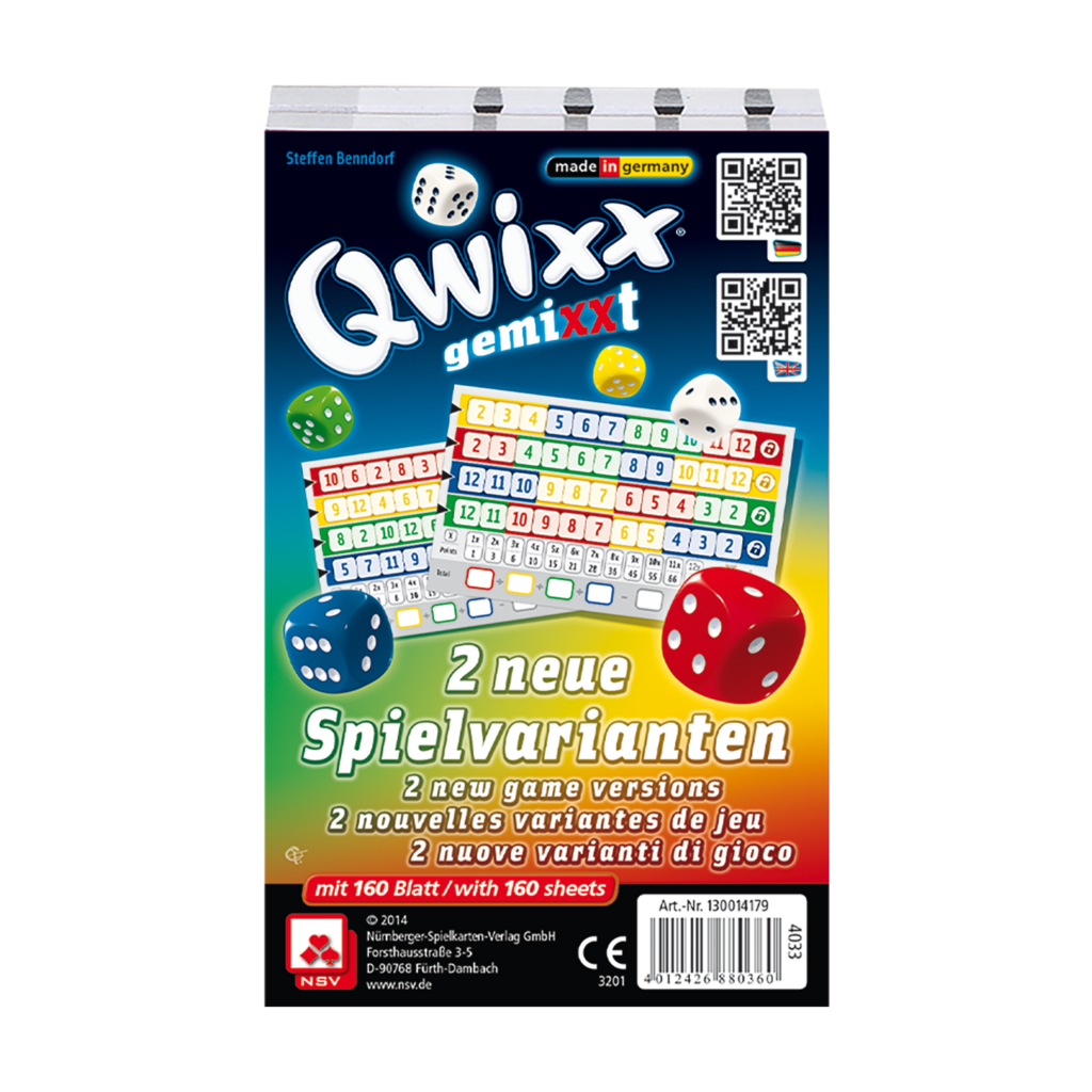 Qwixx – gemixxt Zusatzblöcke Ersatzblock NSV - Nürnberger Spielkarten Verlag