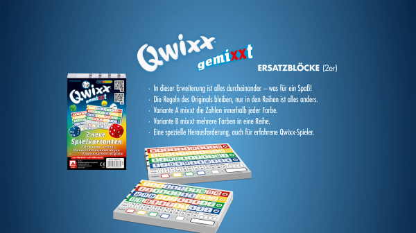 Qwixx – gemixxt Zusatzblöcke ab 8 Jahren NSV - Nürnberger Spielkarten Verlag