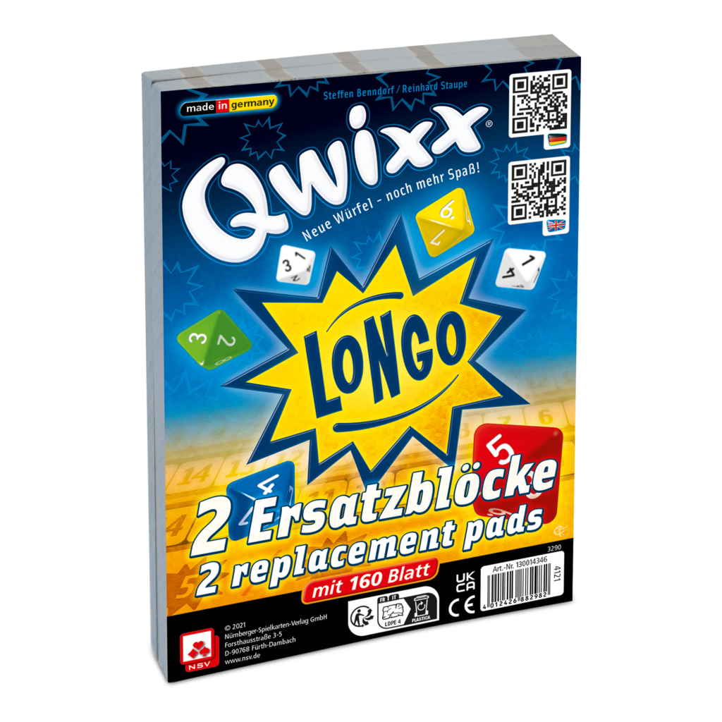 Qwixx – Longo Ersatzblöcke Sonstiges NSV - Nürnberger Spielkarten Verlag