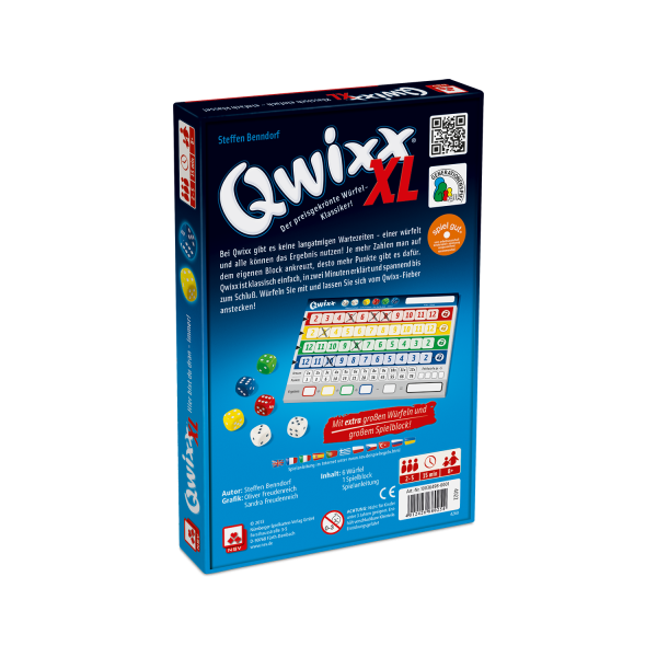 Qwixx XL Würfelspiele NSV - Nürnberger Spielkarten Verlag