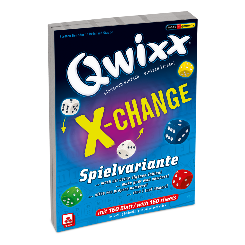 Qwixx – X-Change Zusatzblöcke ab 8 Jahren NSV - Nürnberger Spielkarten Verlag