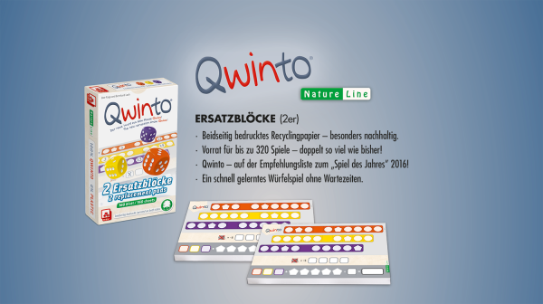 Qwinto – Natureline Ersatzblöcke ab 8 Jahren NSV - Nürnberger Spielkarten Verlag